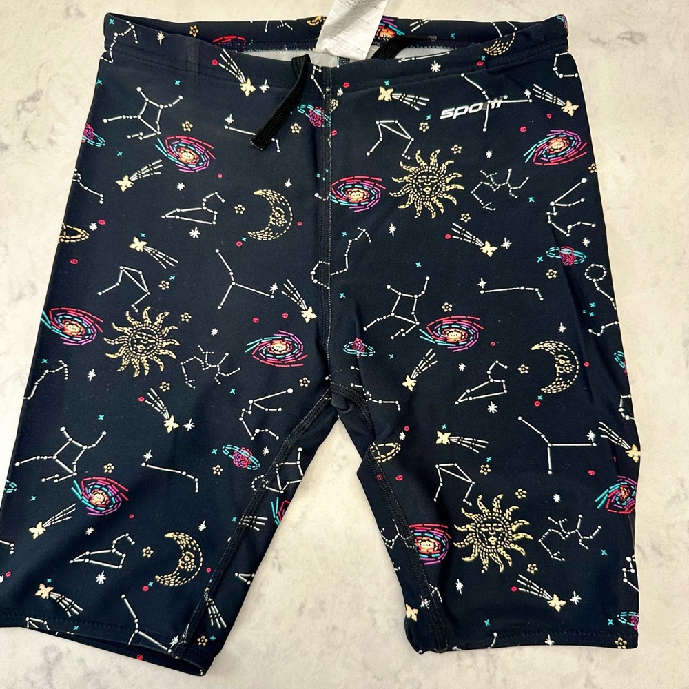 Boys Swim Shorts, Cosmic Print Design, Sporti Jammers size 28 youth
